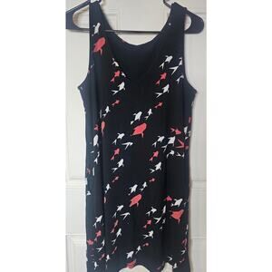 Fighting Eel Women's Dress Meredith Black Origami Fish Collection Size M